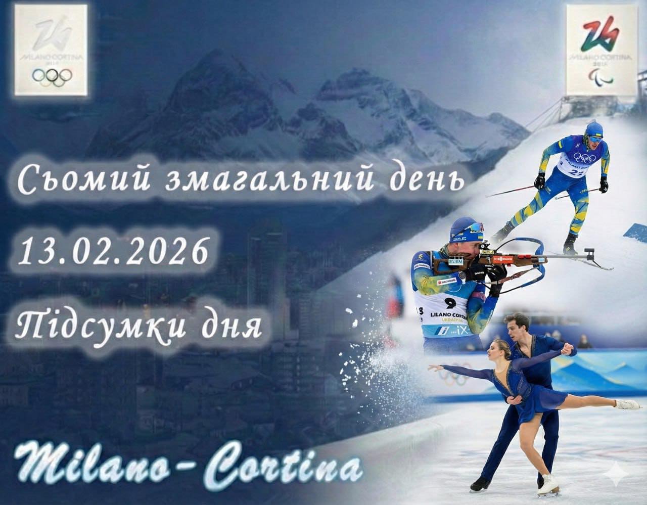 🔥 Сьомий змагальний день ХХV зимових Олімпійські ігор 2026 у Мілані–Кортіна-д’Ампеццо — завершився!