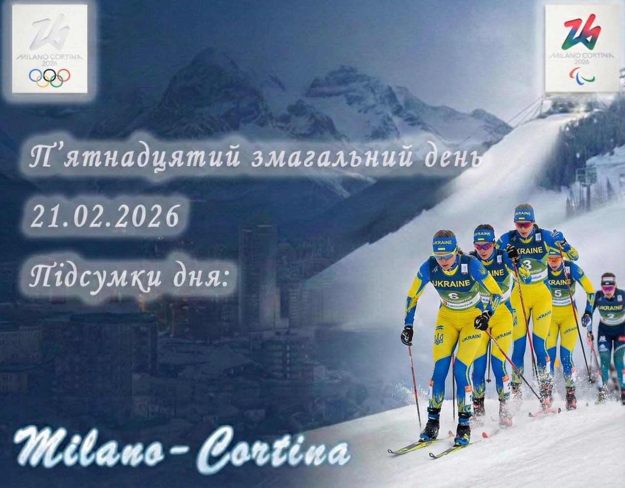 🔥 П’ятнадцятий змагальний день ХХV зимових Олімпійських ігор Мілан–Кортіна-д’Ампеццо 2026 завершено!